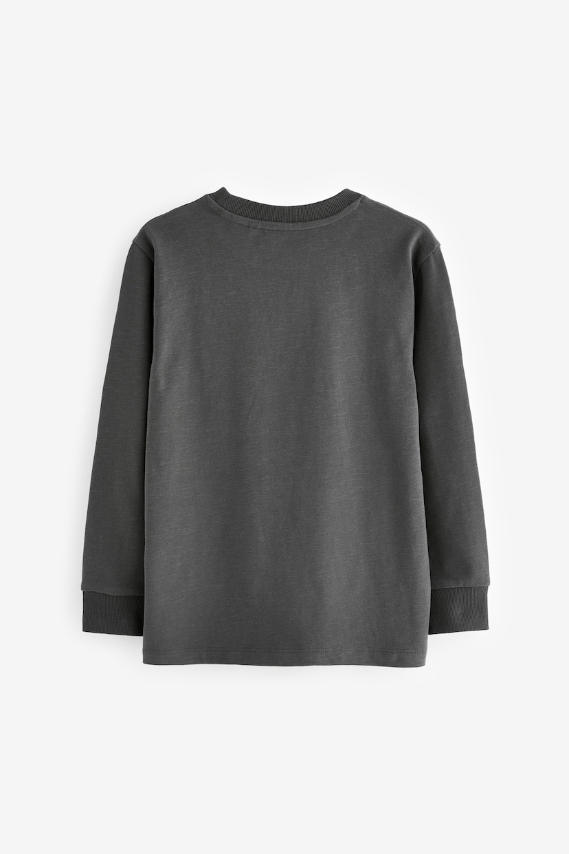 Charcoal Grey Long Sleeve Cosy T-Shirt (3-16yrs) - Image 2 of 3