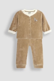 JoJo Maman Bébé Brown Baby Duck Velour Set 3 Piece - Image 1 of 7