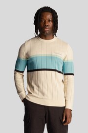 Lyle & Scott Cream Volley Stripe Knitted Jumper - Image 1 of 5