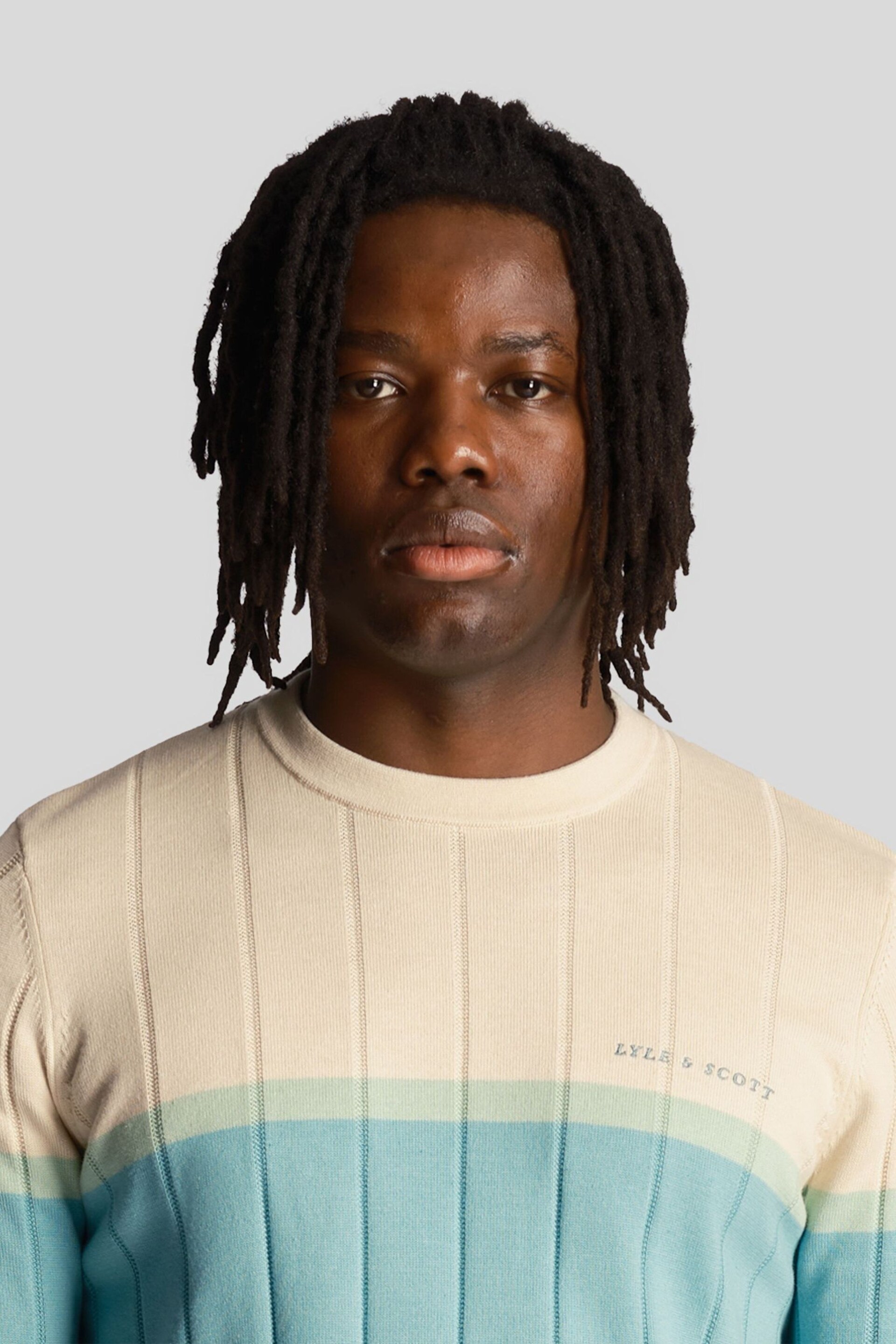 Lyle & Scott Cream Volley Stripe Knitted Jumper - Image 3 of 5