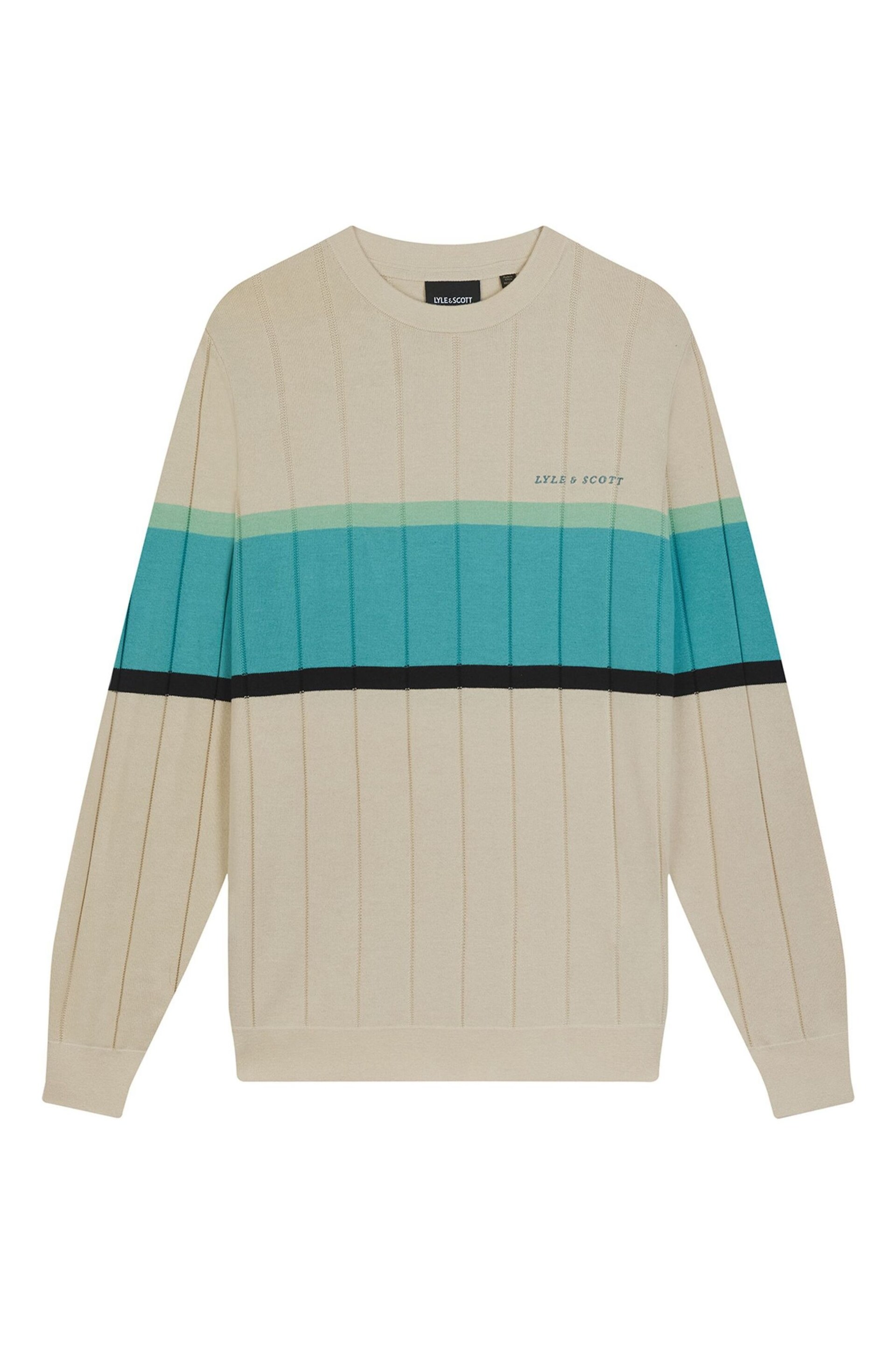 Lyle & Scott Cream Volley Stripe Knitted Jumper - Image 5 of 5