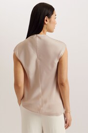 Ted Baker Brown Misrina Draped Neck Woven Top - Image 5 of 5