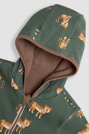 JoJo Maman Bébé Mocha Safari Cats Applique Reversible Hoodie - Image 8 of 8