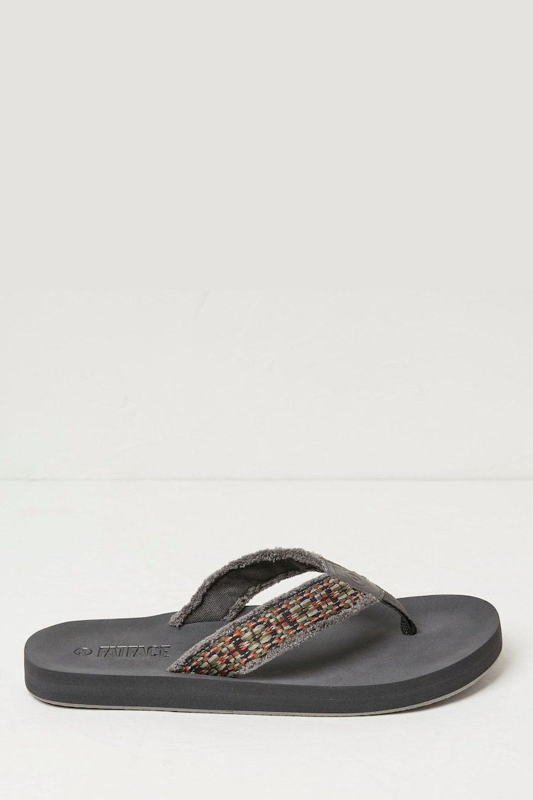 FatFace Harris Grey Flip Flops - Image 1 of 3