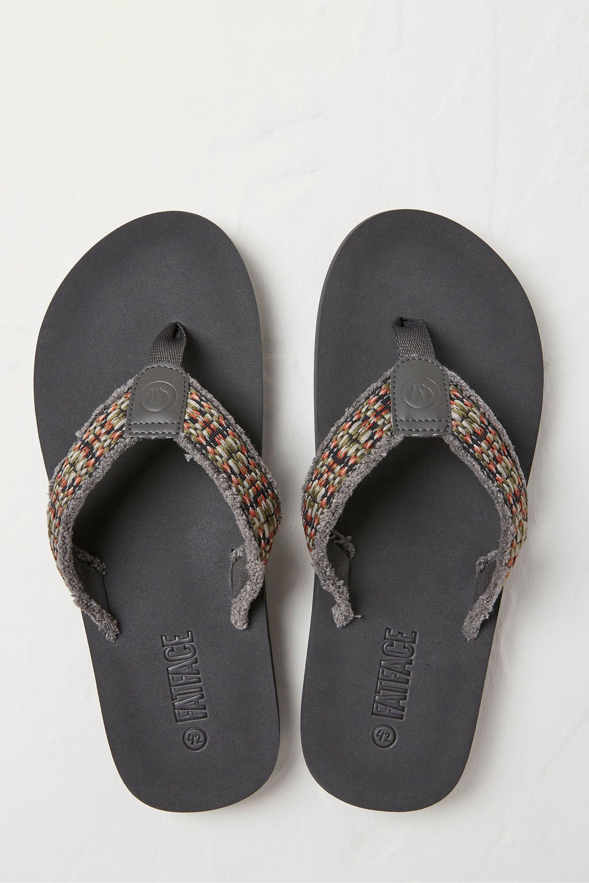 FatFace Grey Harris Flip Flops - Image 2 of 3