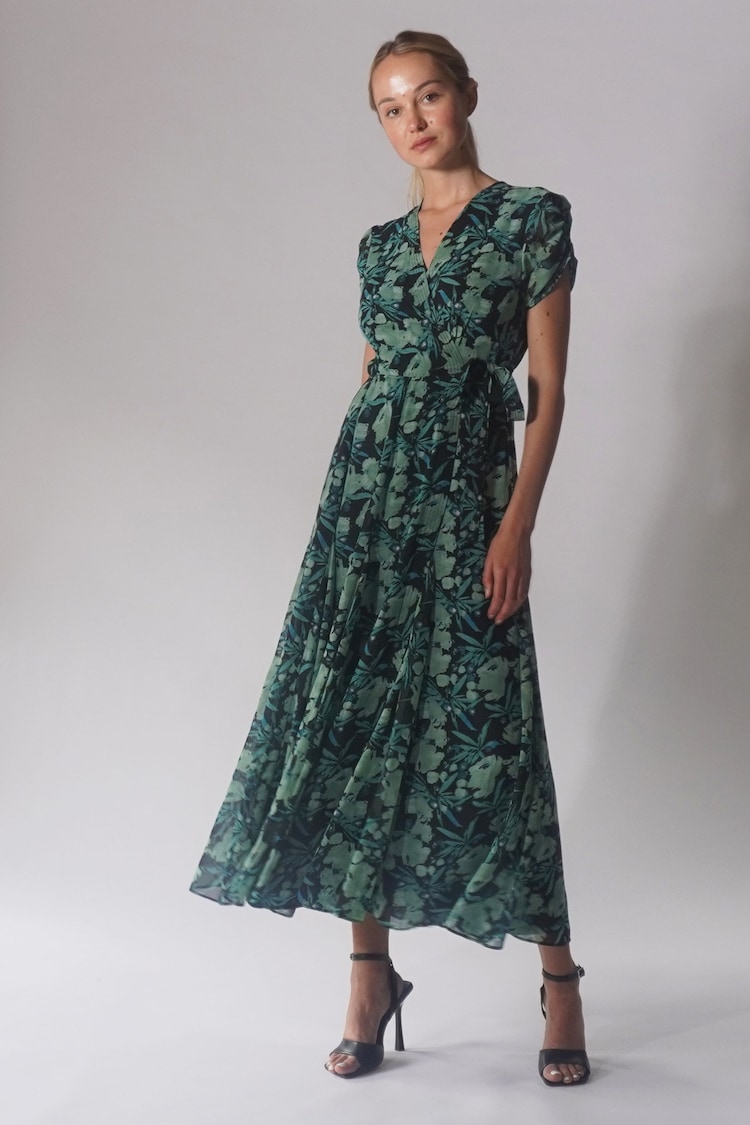 Religion Green Delight Wrap Dress With Full Skirt - Image 5 of 5