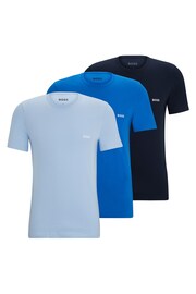 BOSS Blue Three-Pack Of Underwear T-Shirts In Cotton Jersey - Image 1 of 5