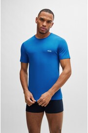 BOSS Blue Three-Pack Of Underwear T-Shirts In Cotton Jersey - Image 3 of 5