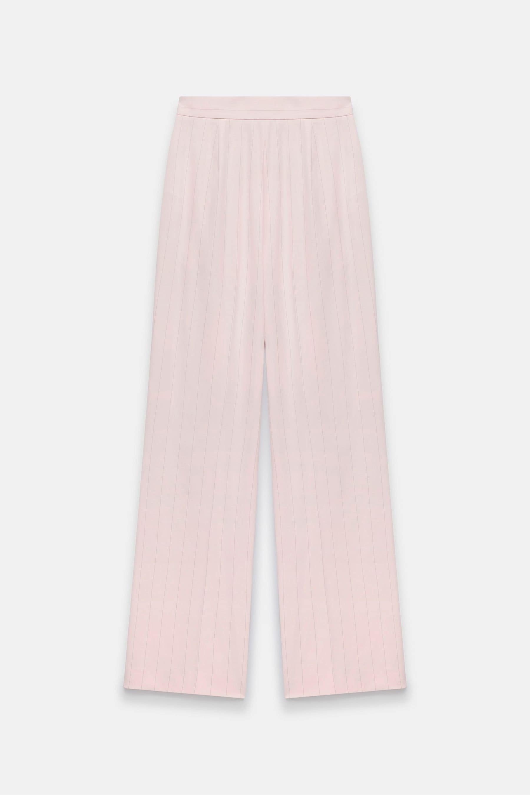 Buy Mint Velvet Pink Pinstripe Wide Trousers from Next Oman