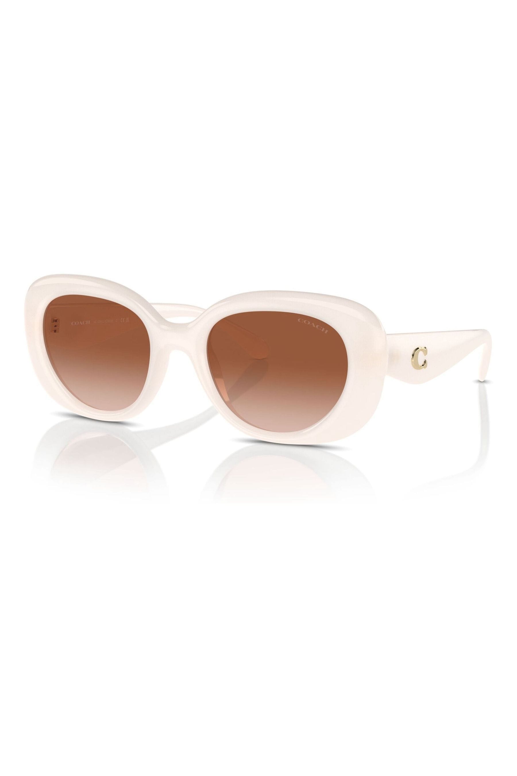 Buy COACH Hc8391U Oval White Sunglasses from Next Belgium