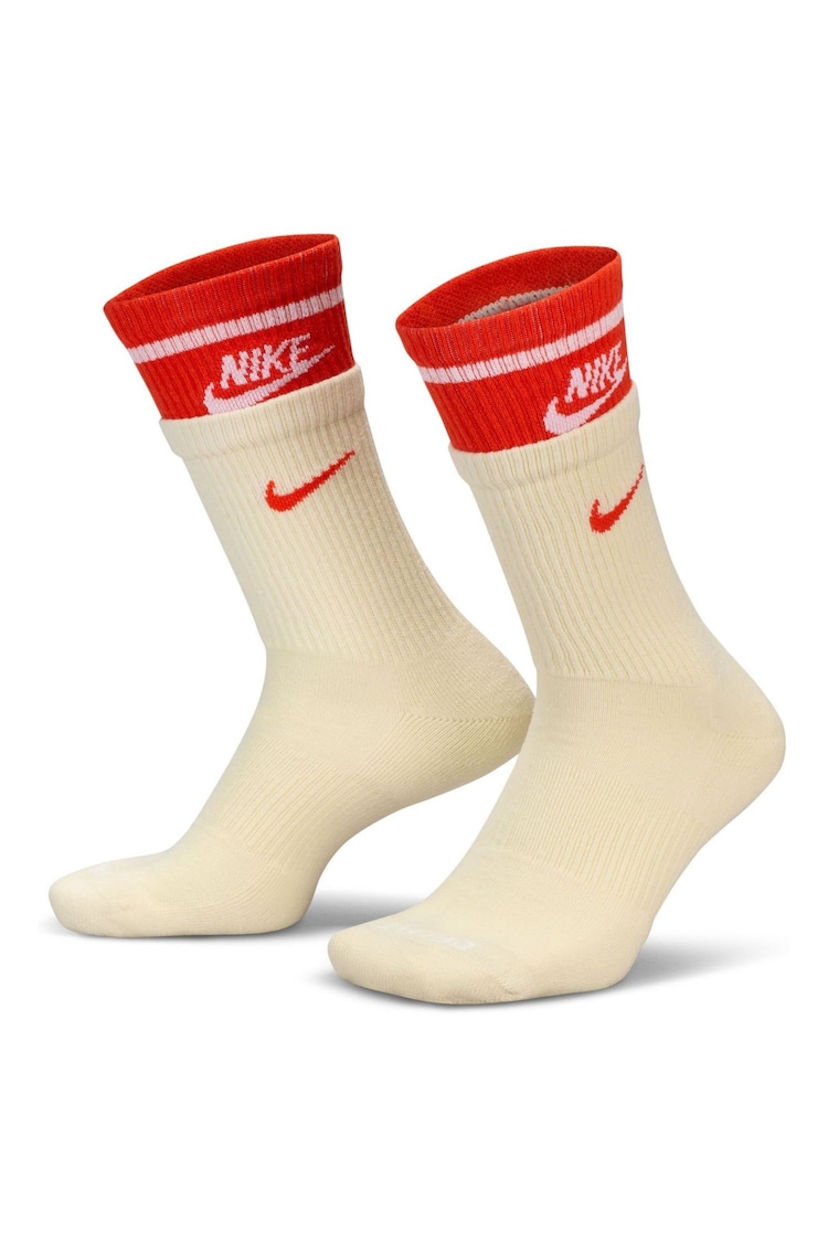 Nike White Everyday Plus Cushioned Crew Socks 1 Pack - Image 1 of 4