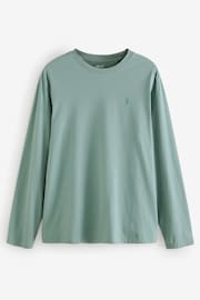 Charcoal/Blue/Green/Neutral Long Sleeve T-Shirts 4 Pack - Image 12 of 15