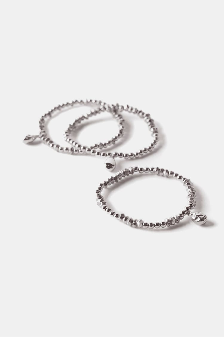 Mint Velvet Silver Tone Friendship Bracelet Set - Image 2 of 3