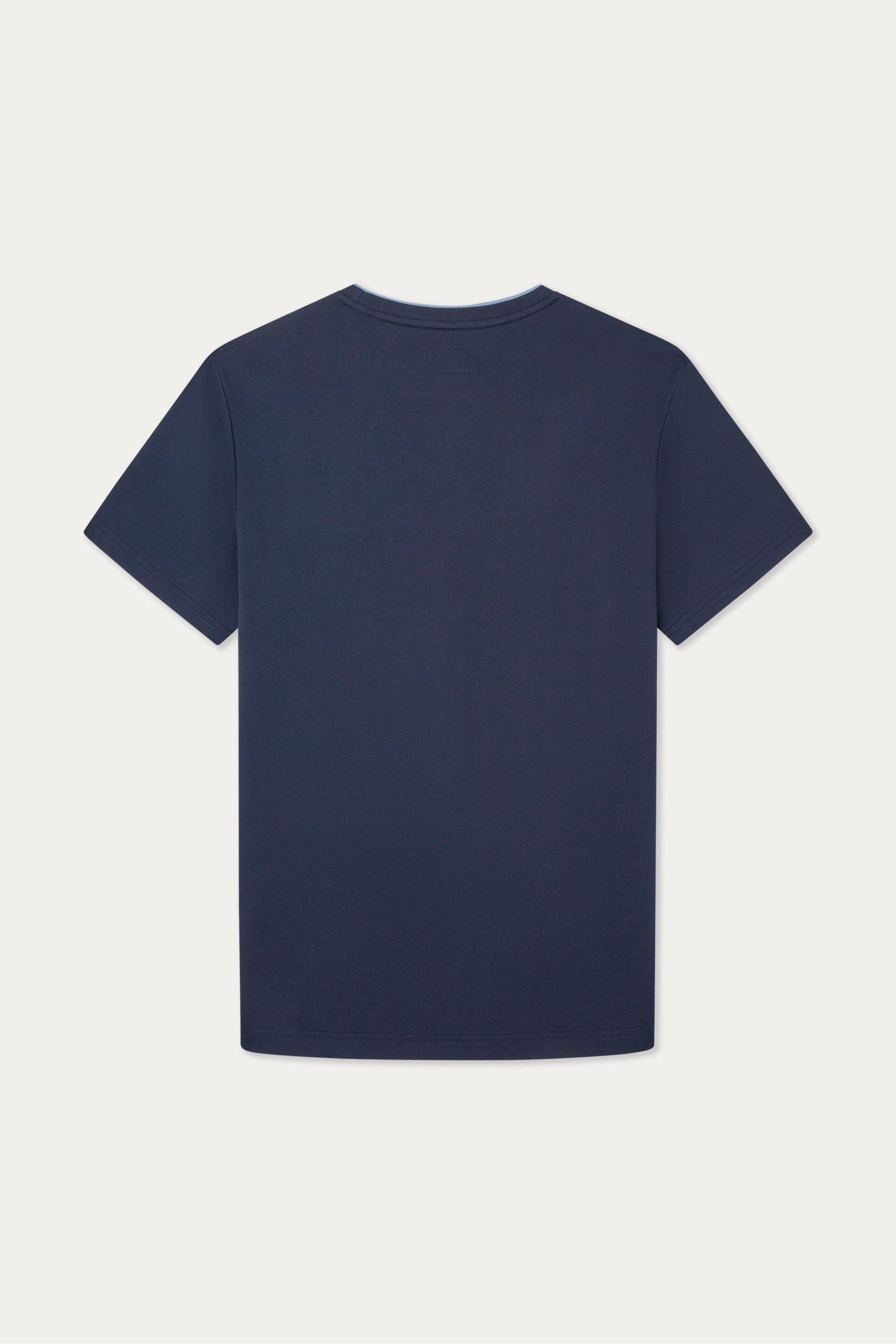 Hackett London Men Blue Short Sleeve T-Shirt - Image 7 of 8