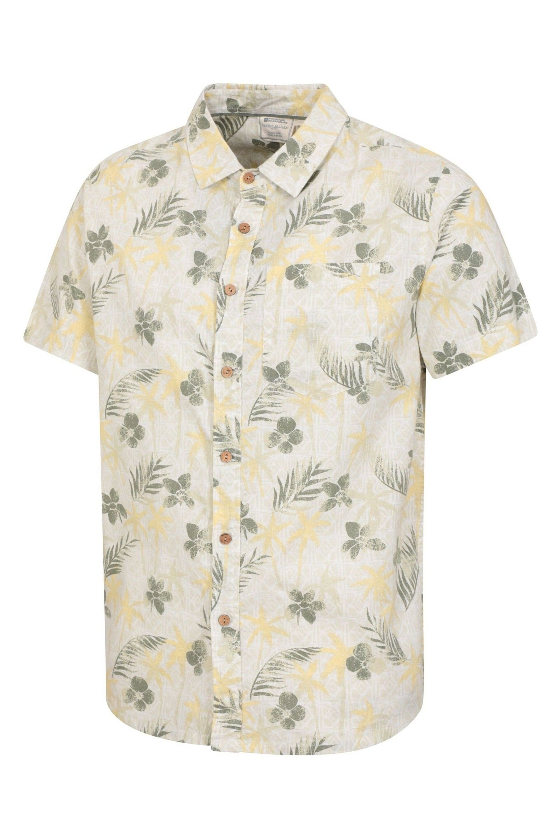 Mountain Warehouse Green Mens Tropical Printed Short Sleeved Shirt - Image 4 of 5