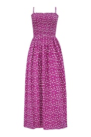 Pour Moi Purple Strapless Shirred Bodice Maxi Beach Dress - Image 3 of 4