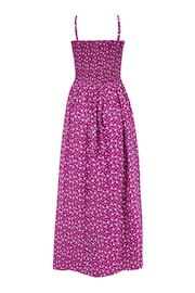 Pour Moi Purple Spot Strapless Shirred Bodice Maxi Beach Dress - Image 4 of 4