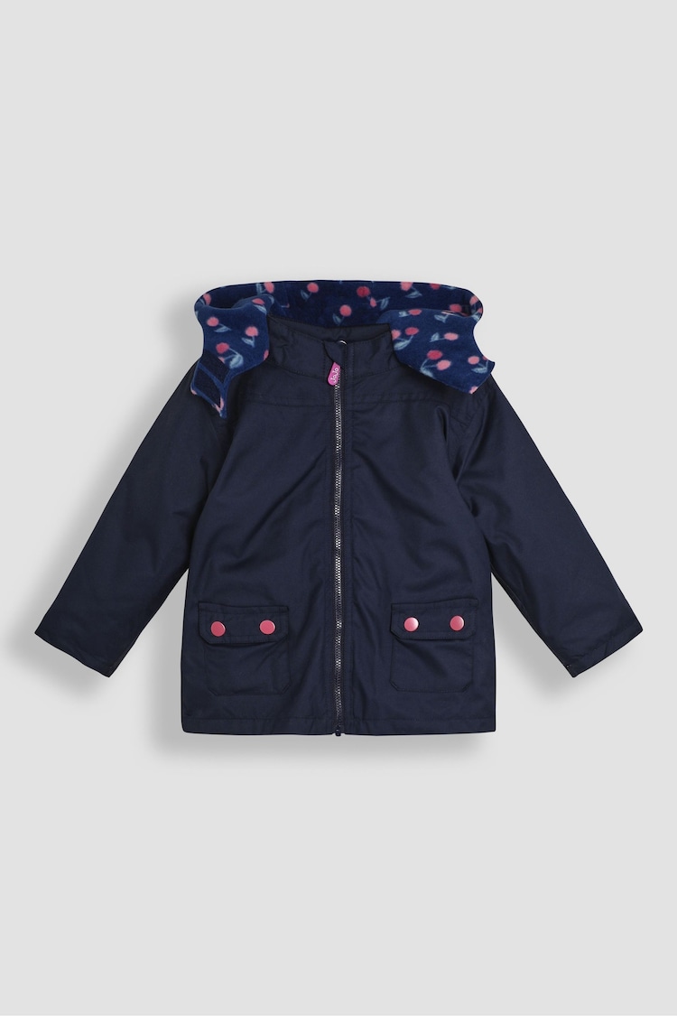 JoJo Maman Bébé Navy Pink Cherry 4-In-1 Polarfleece Jacket - Image 1 of 9