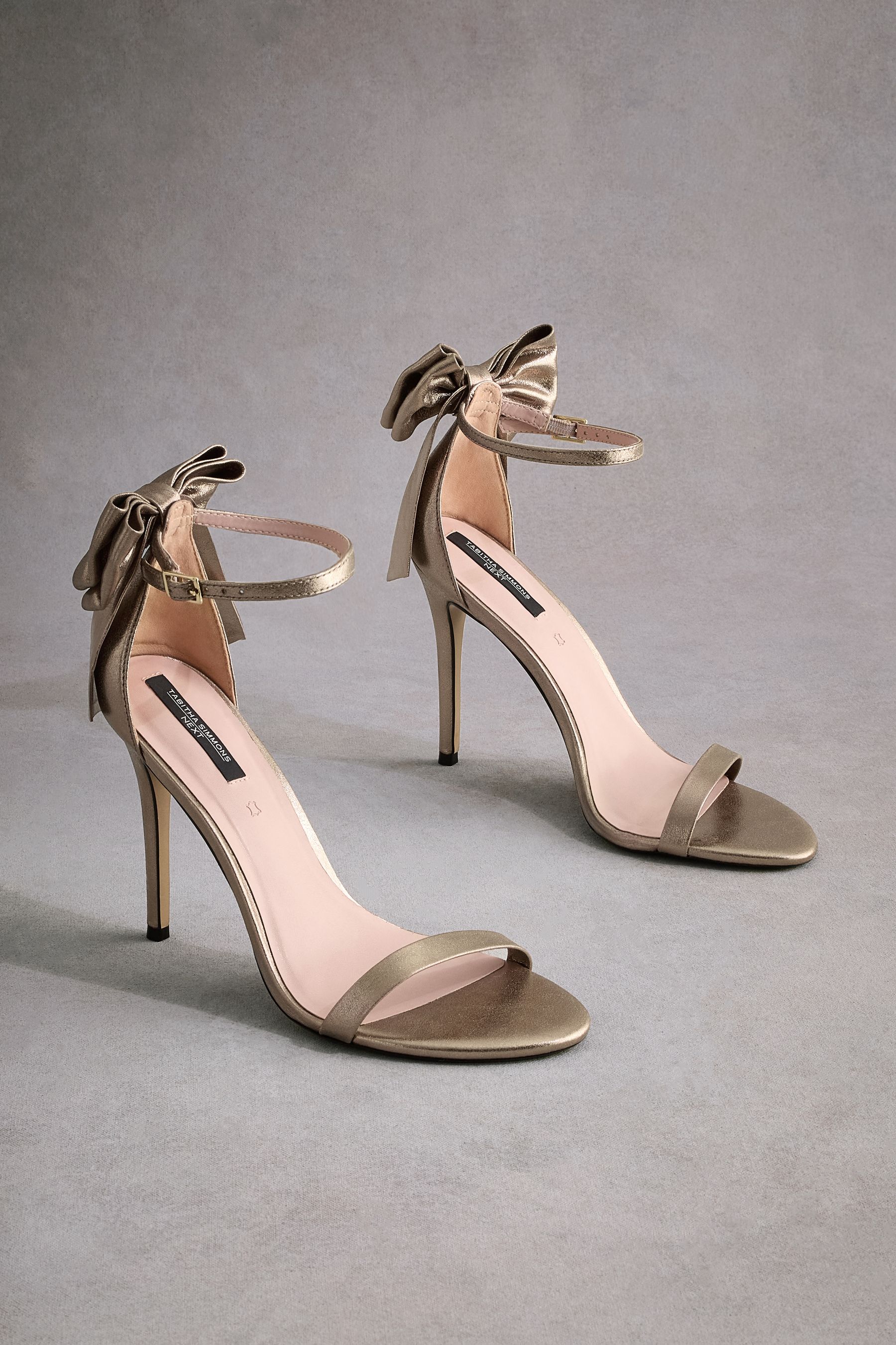 Buy Gold Tabitha Simmons Lauren Leather Bow Back Sandals from Next United Arab Emirates
