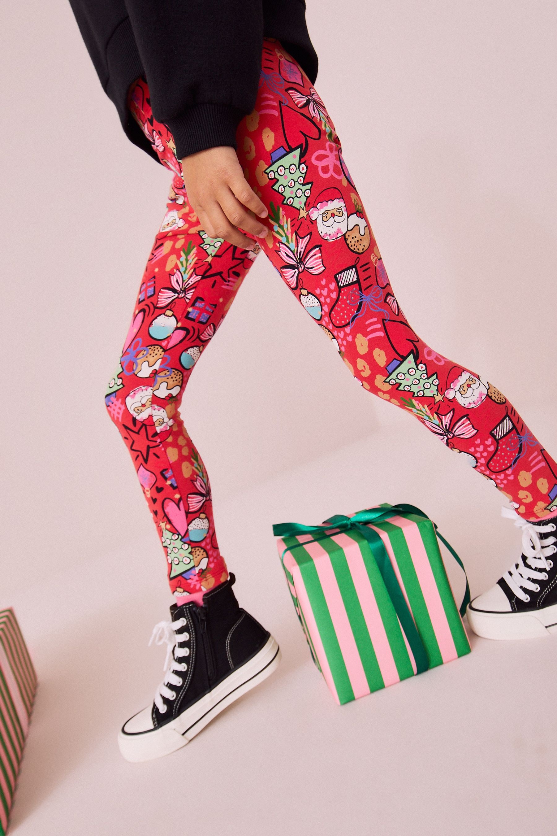Buy Red Christmas Printed Leggings 3 16yrs from the Next UK online shop