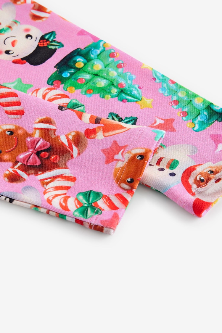 Pink Christmas Printed Leggings (3-16yrs) - Image 3 of 3