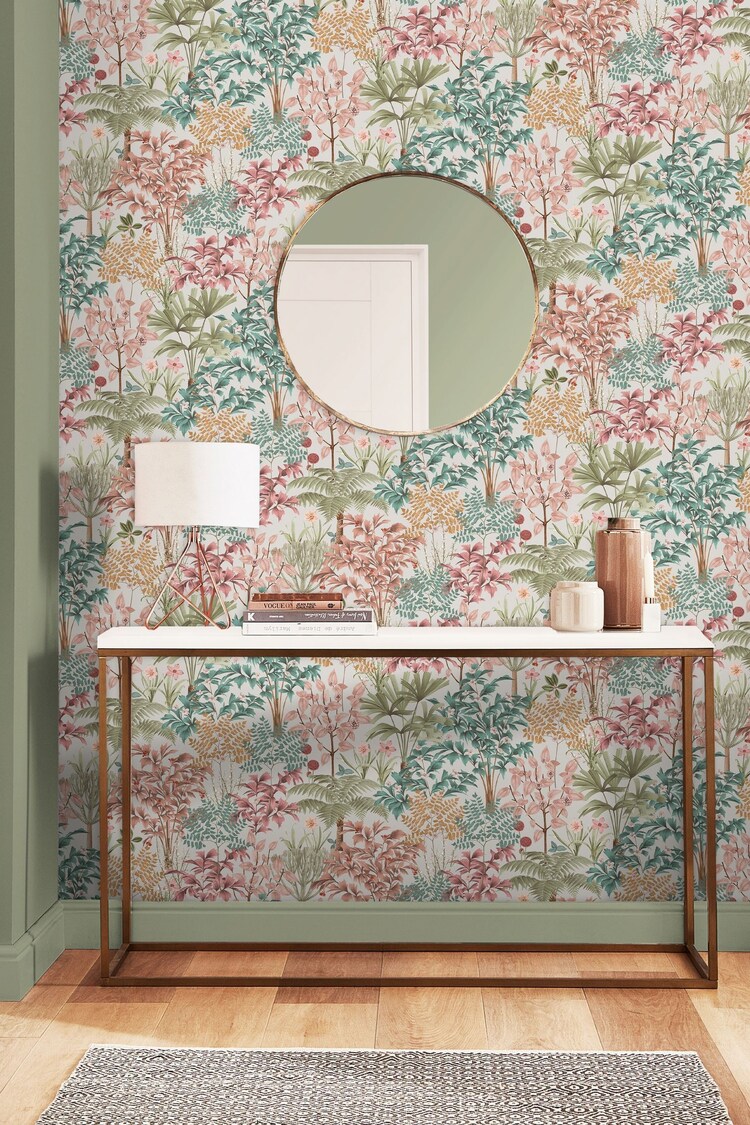 Graham & Brown Pink Jardin Botanico Wallpaper Sample - Image 1 of 3