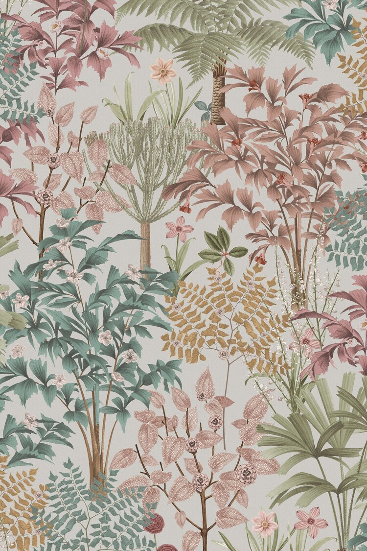 Graham & Brown Pink Jardin Botanico Wallpaper Sample - Image 2 of 3