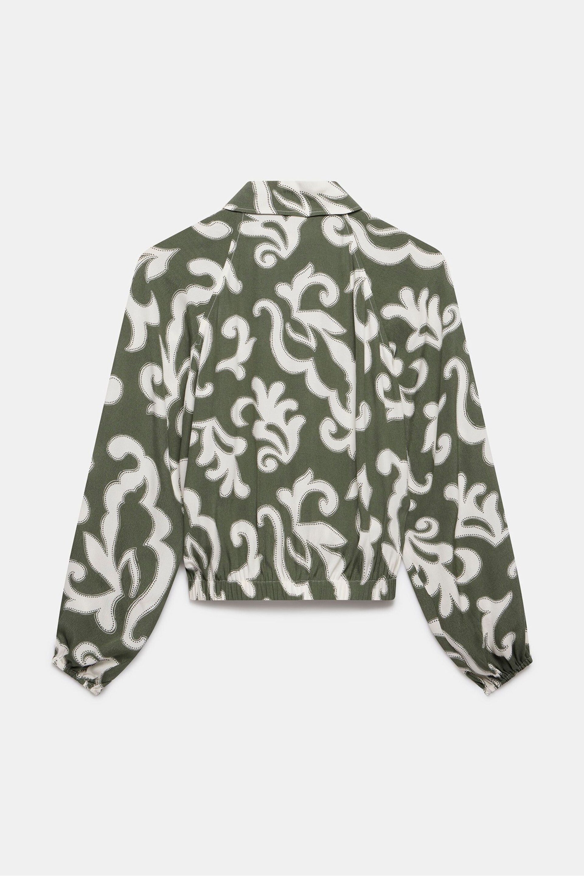 Mint Velvet Green Print Cropped Shirt - Image 4 of 4