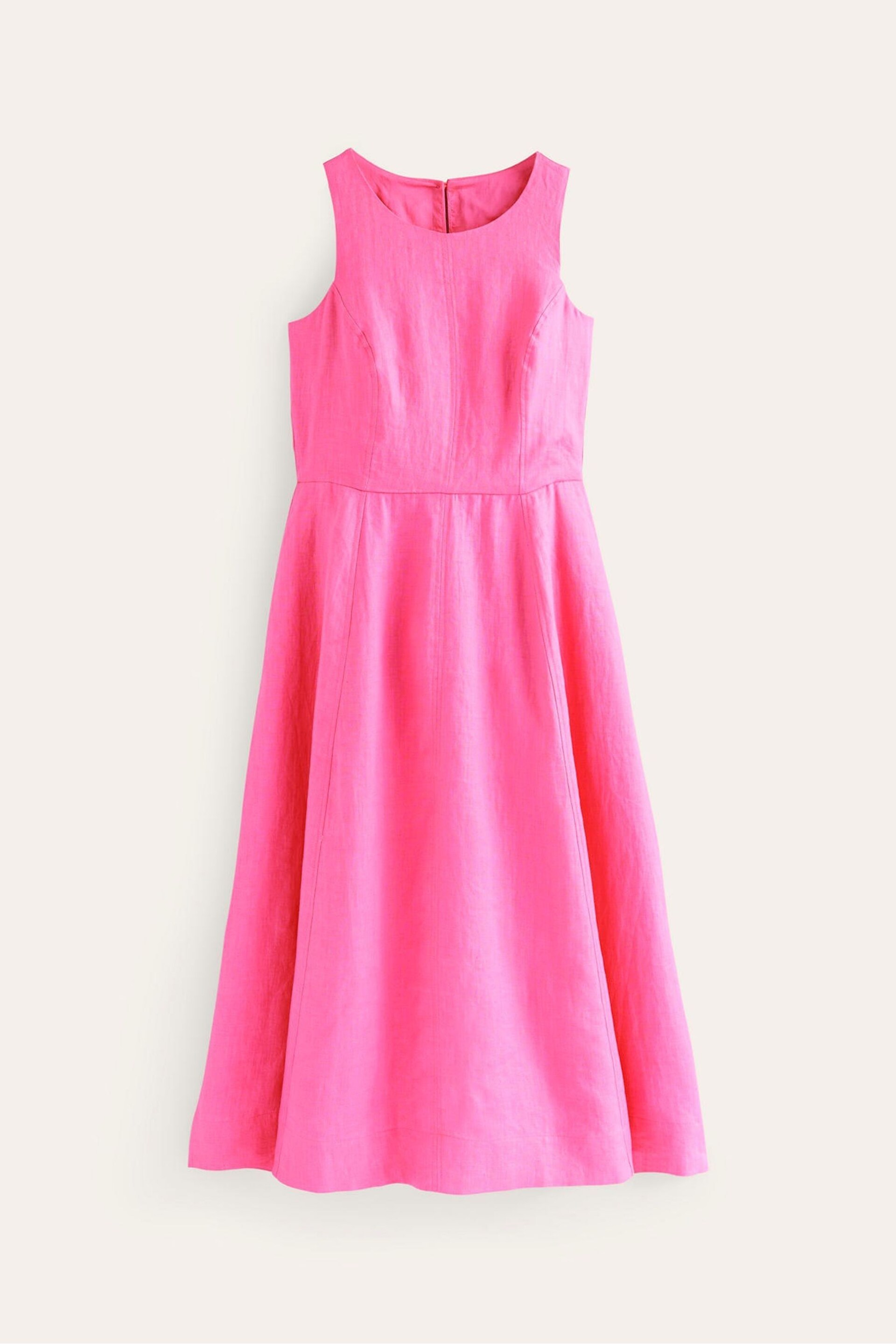 Boden Pink Carla Linen Midi Dress - Image 5 of 5