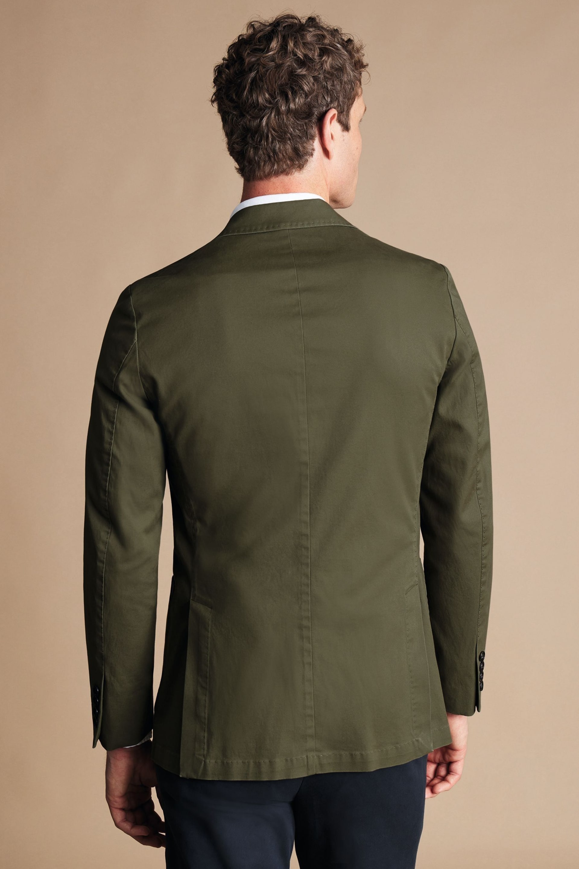 Charles Tyrwhitt Green Cotton Stretch Jacket - Image 2 of 5