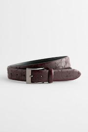 Brown Floral Signature Laser Engraved Belt - Image 1 of 2