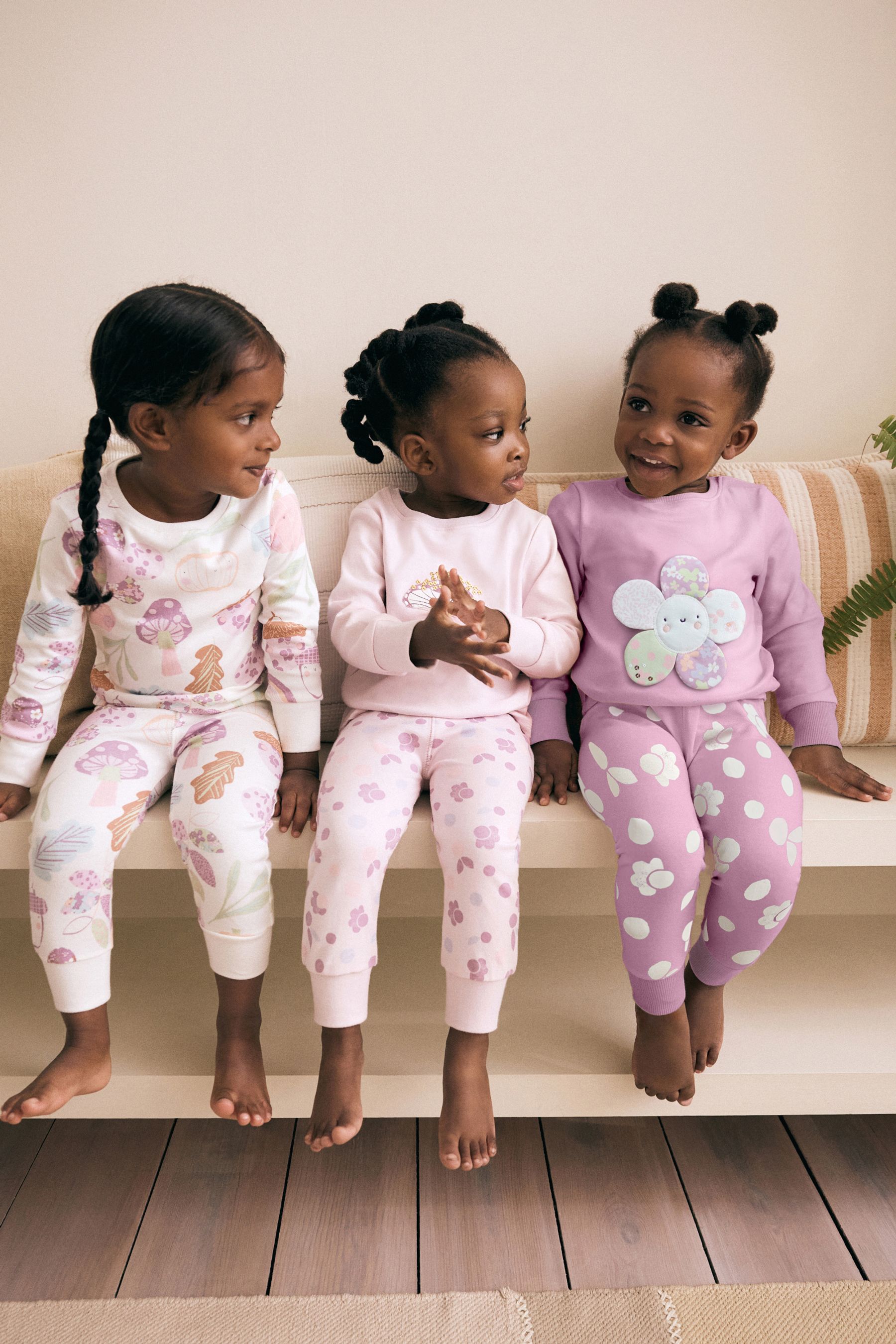 Buy Lilac Purple Character 100 Cotton Long Sleeve Snuggle Pyjamas 3 Pack 9mths 16yrs from Next Bahrain