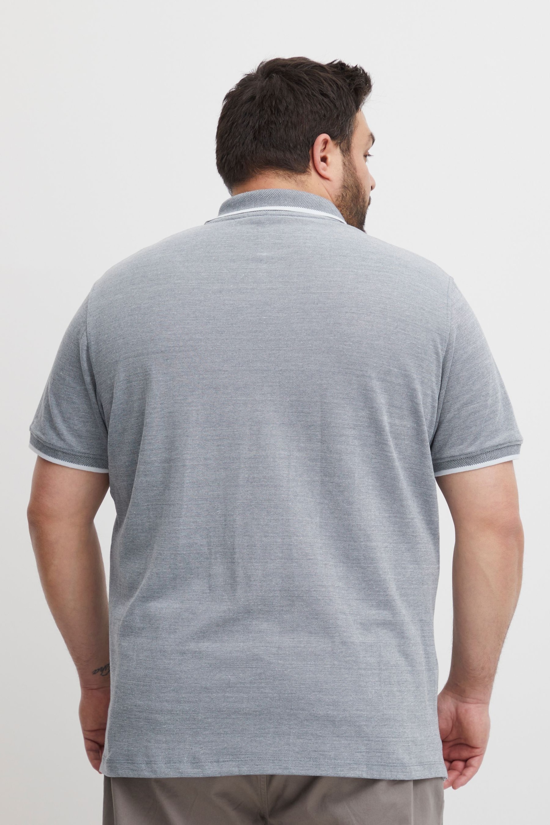 Blend Blue Pique Short Sleeve Polo Shirt - Image 2 of 5