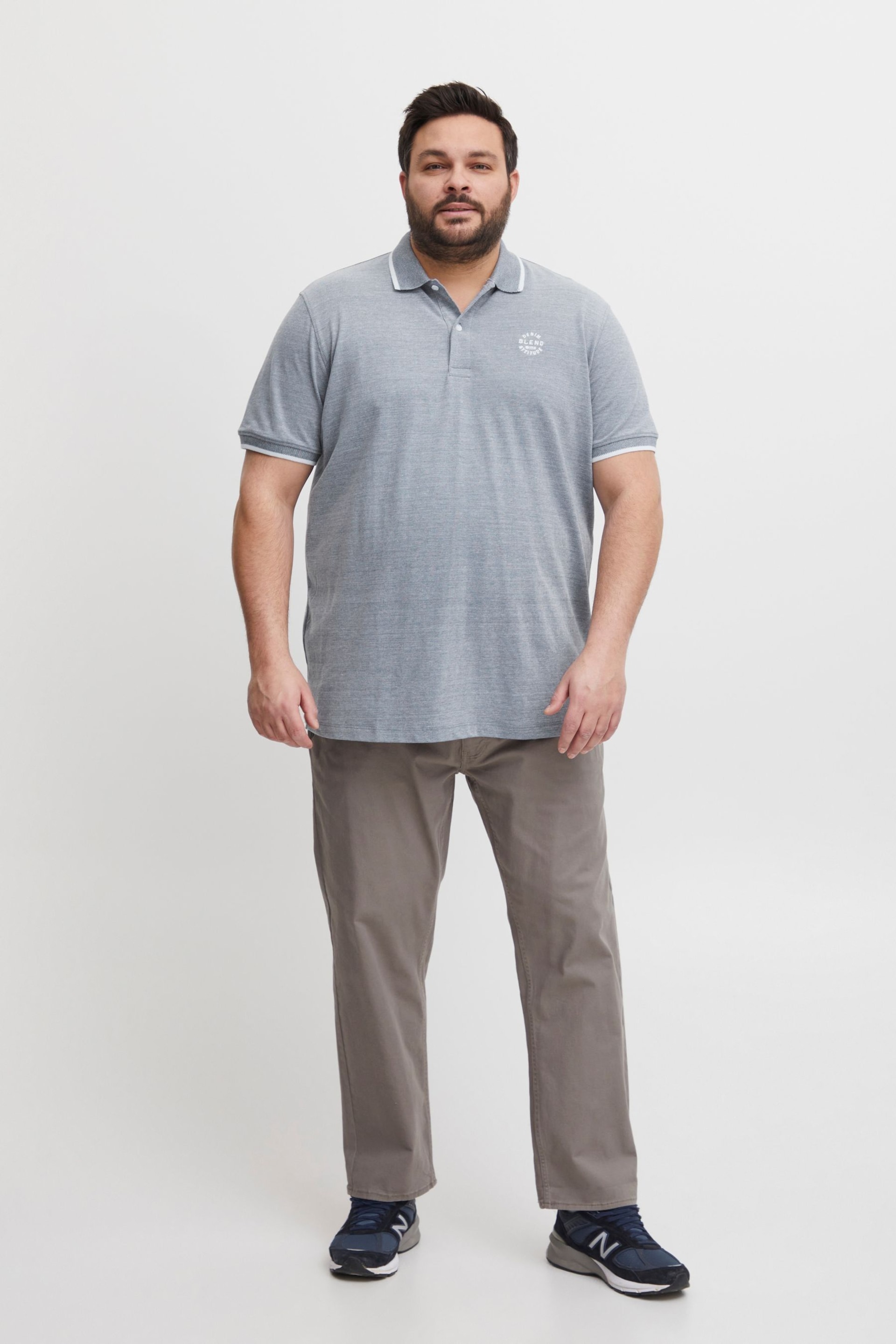 Blend Blue Pique Short Sleeve Polo Shirt - Image 4 of 5