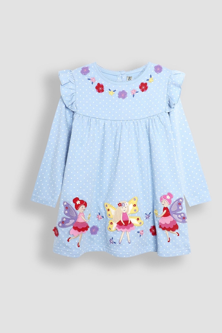 JoJo Maman Bébé Pale Blue Fairy Scene Appliqué Pretty Tunic - Image 1 of 3