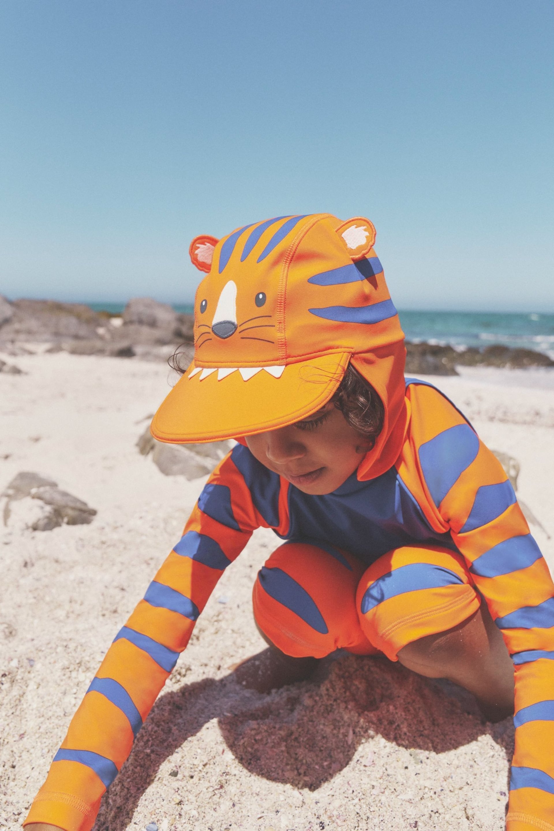Boden Orange Sun Safe Swim Hat - Image 1 of 2