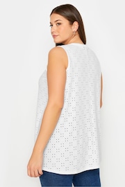 Yours Curve White Broderie Pleated Swing Vest - Image 3 of 5