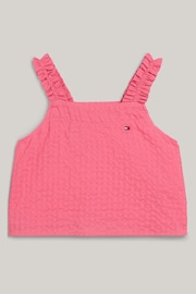 Tommy Hilfiger Pink Seersucker Strap Top - Image 6 of 6