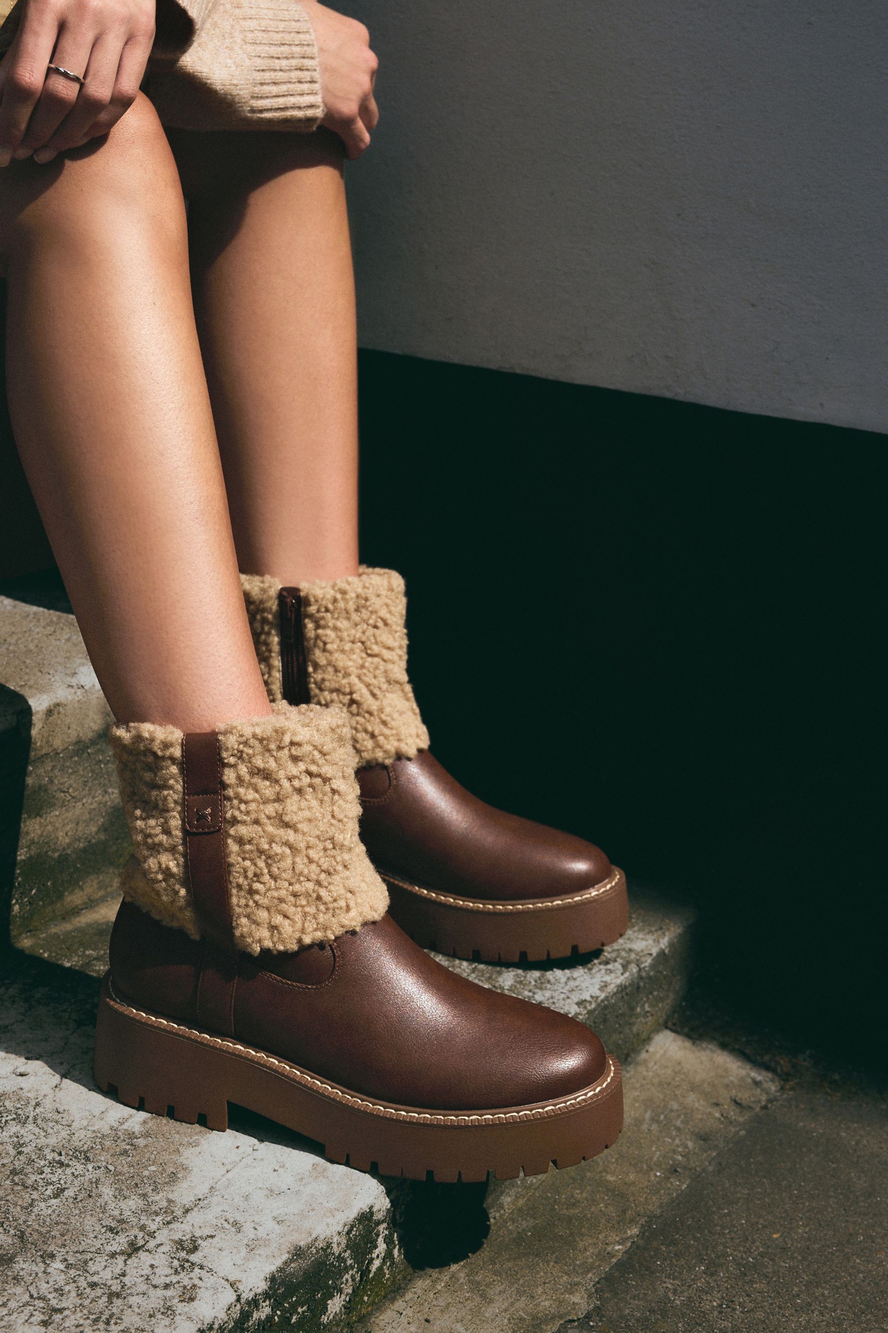 Wide fit chunky ankle boots top