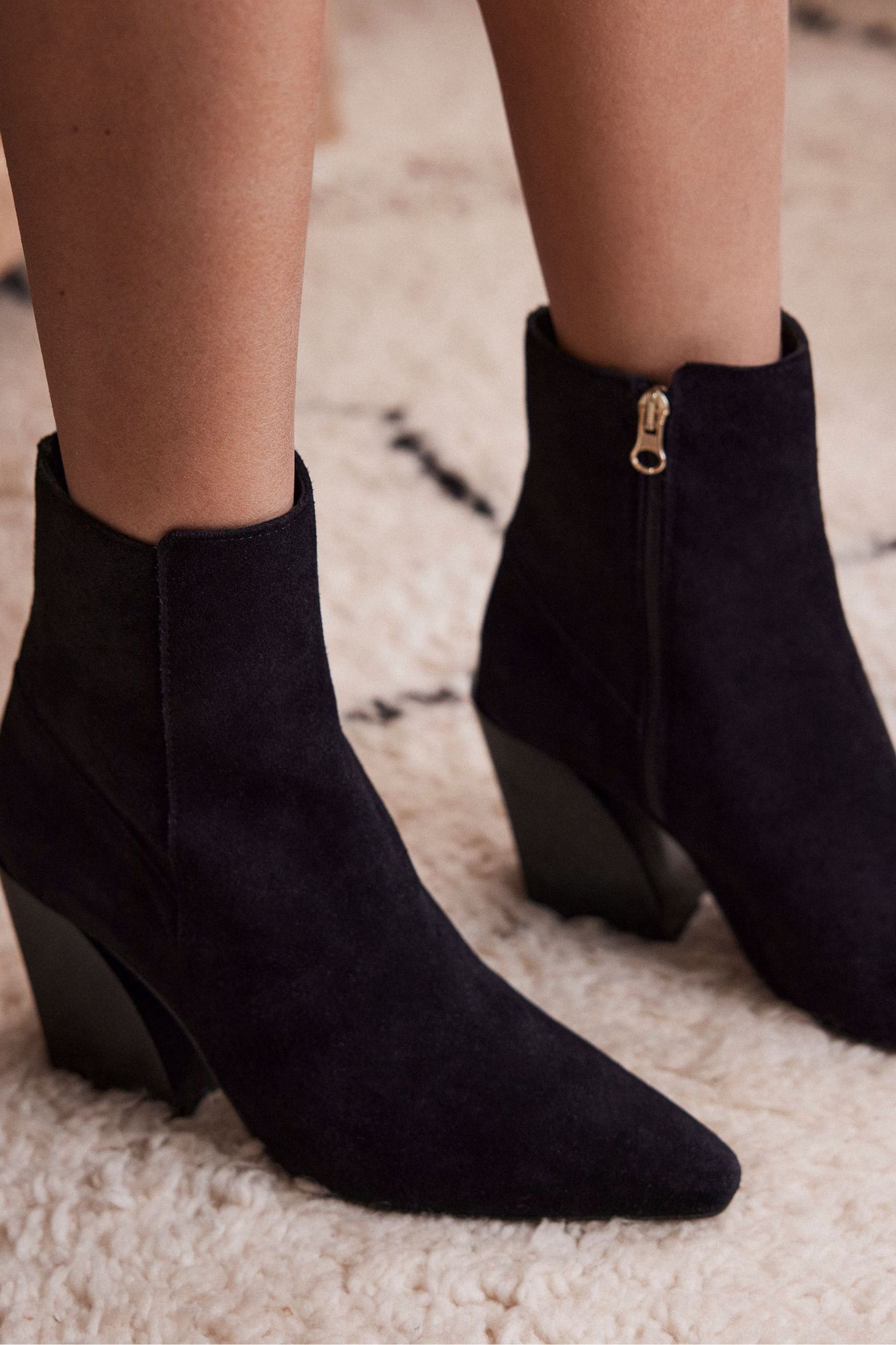 Buy Mint Velvet Black Suede Cowboy Boots from Next Luxembourg
