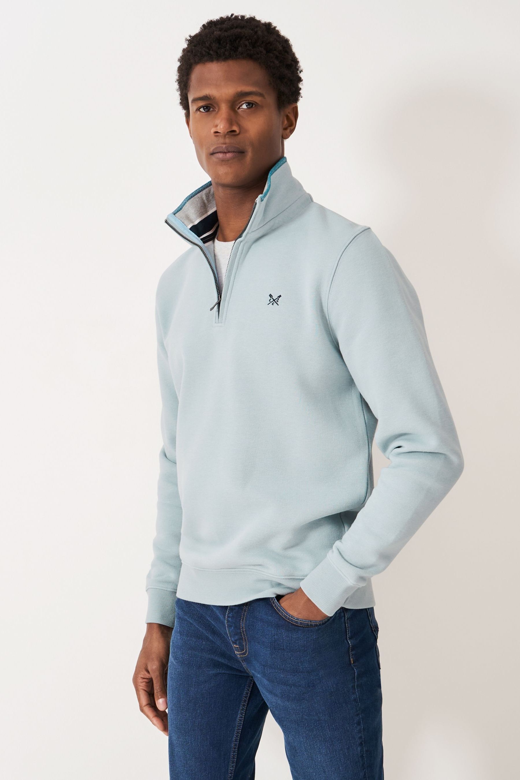 Buy Crew Clothing Company Classic Half Zip 100 Cotton Sweatshirt from Next Ireland