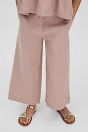 Reiss Pink Dani Senior Linen Loose Fit Trousers - Image 1 of 4