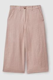 Reiss Pink Dani Senior Linen Loose Fit Trousers - Image 2 of 4