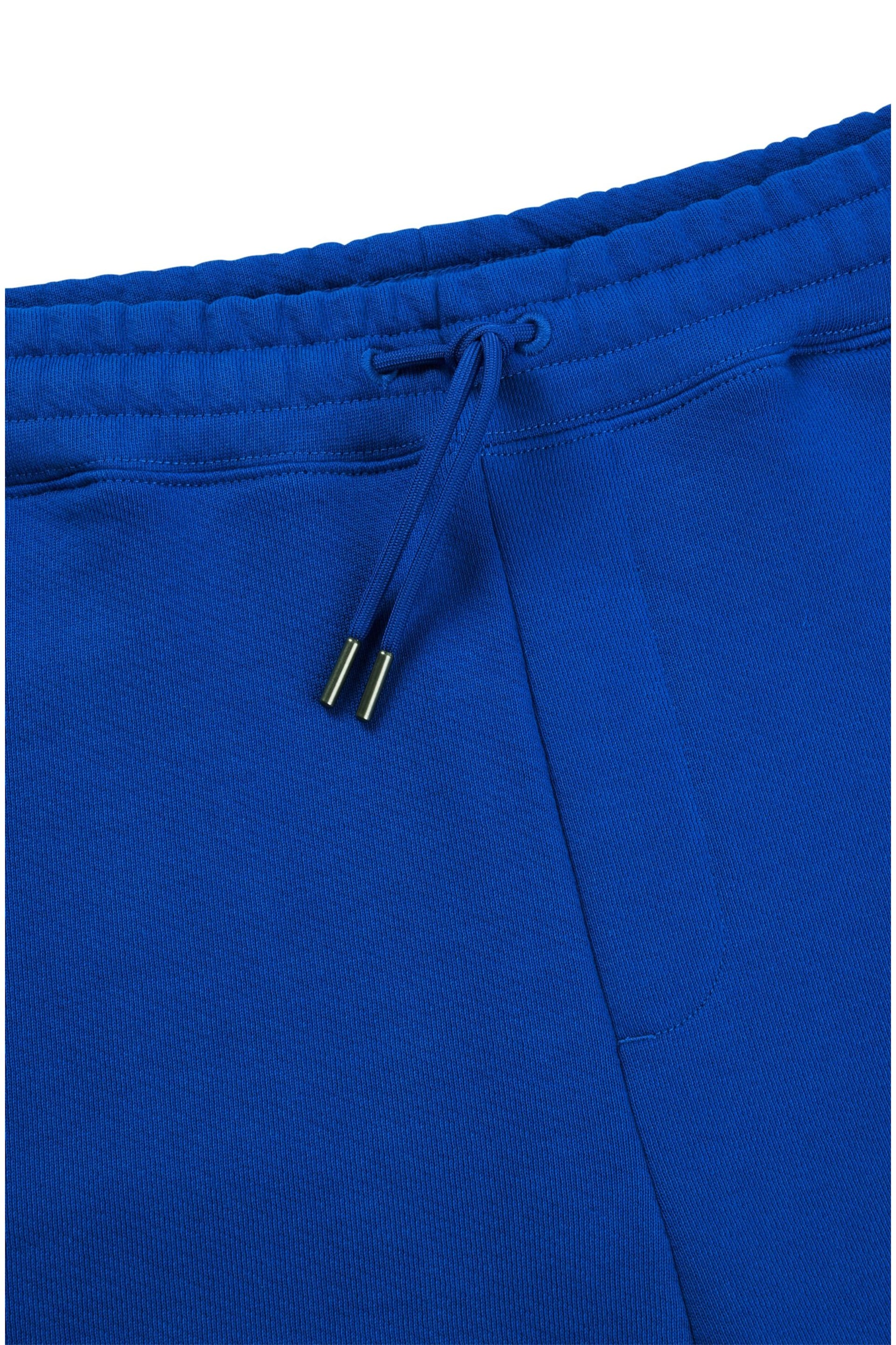 HUGO Blue Cotton Terry Jersey Logo Shorts - Image 9 of 9