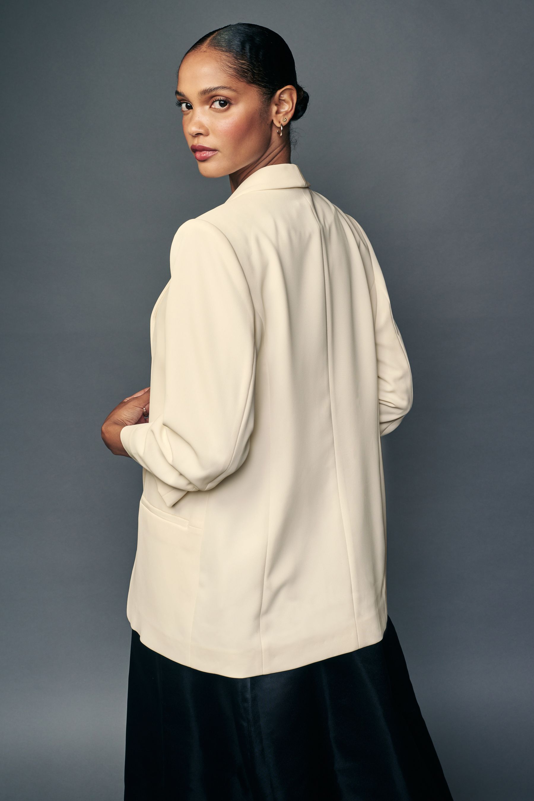 Next cream blazer top