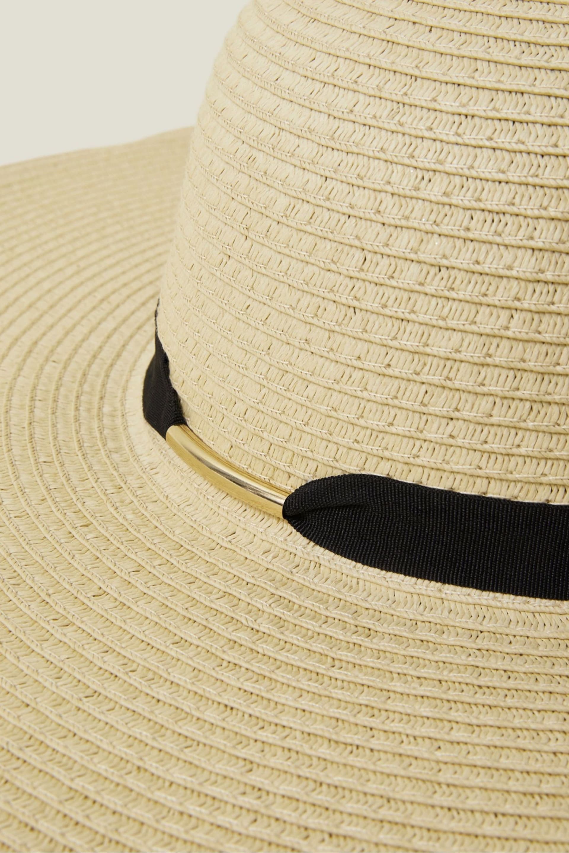 Accessorize Natural Trim Floppy Hat - Image 2 of 3