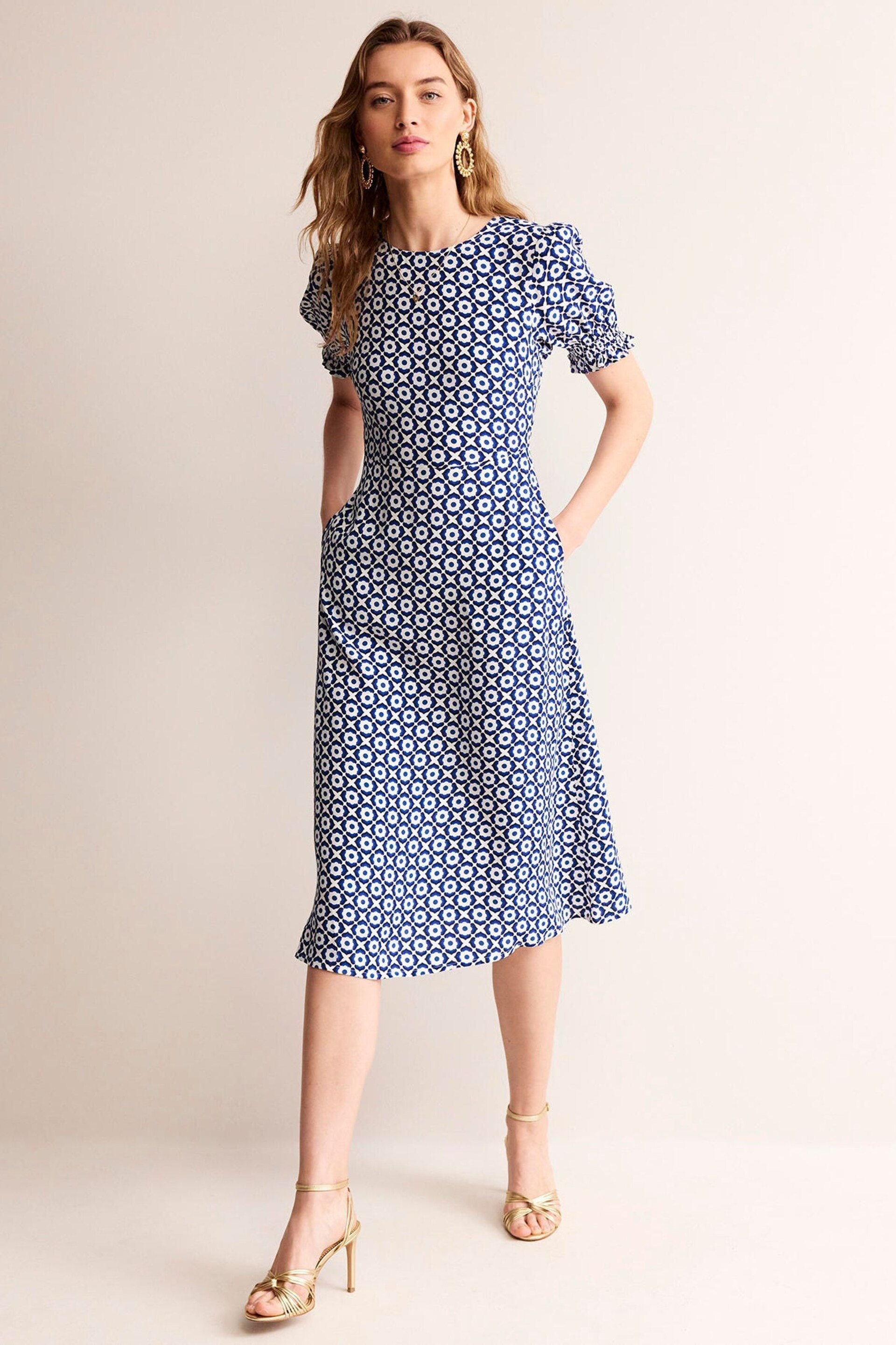 Boden Blue Corinne Midi Tea Dress - Image 2 of 5