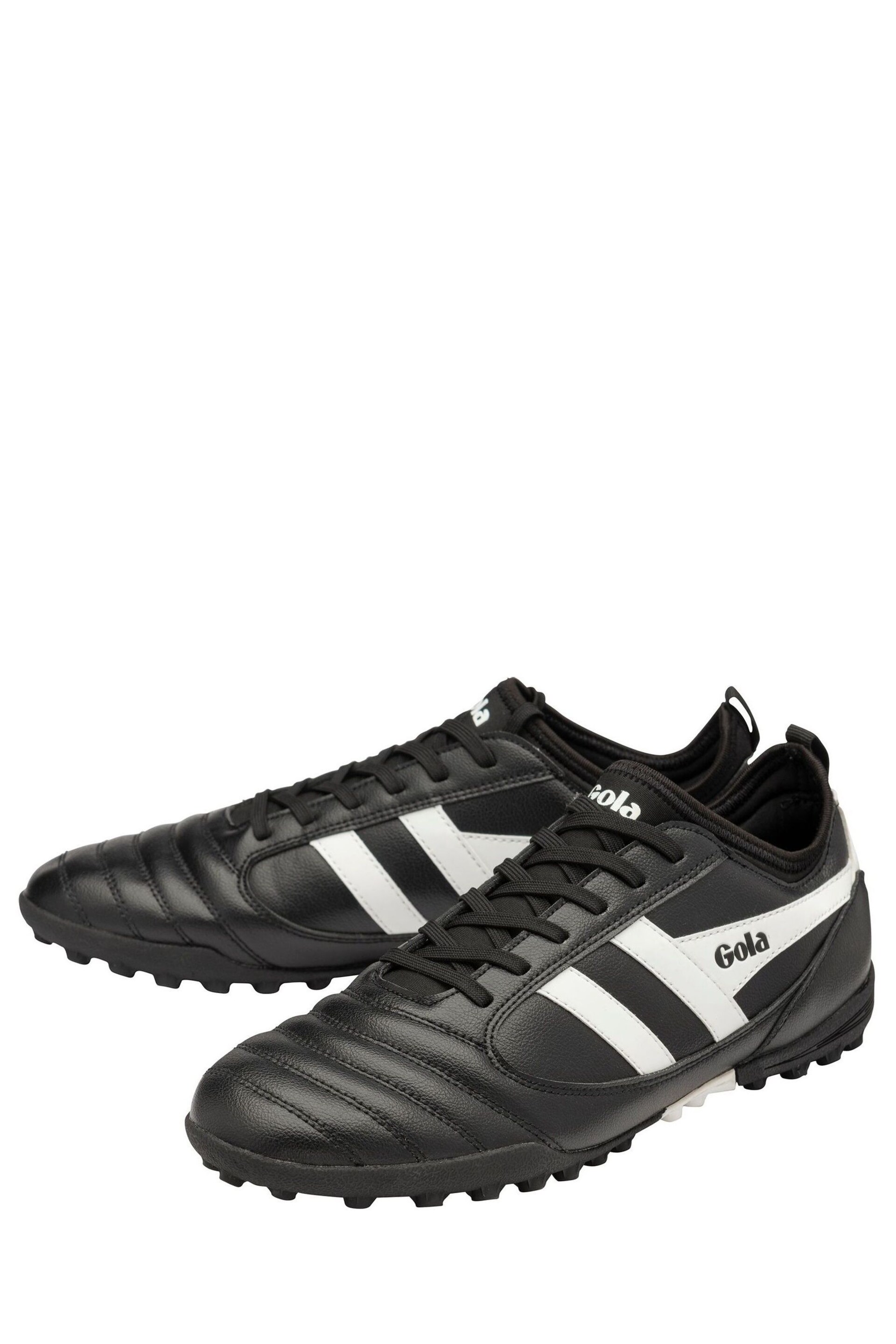 Gola Black/White Mens Ceptor Turf Microfibre Lace-Up Football Boots - Image 3 of 5