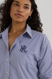 Lauren Ralph Lauren Relaxed Fit Blue/White Striped Stretch Cotton Shirt - Image 5 of 9