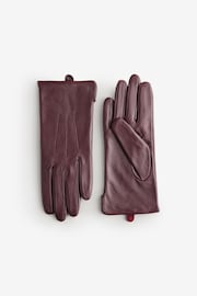 Berry Red Leather Gloves - Image 1 of 1